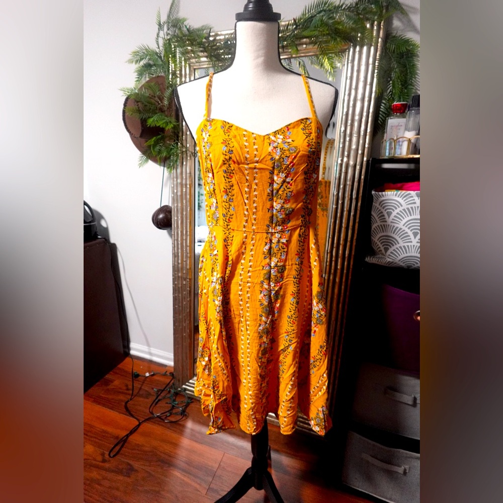 Old Navy Golden Floral Dress